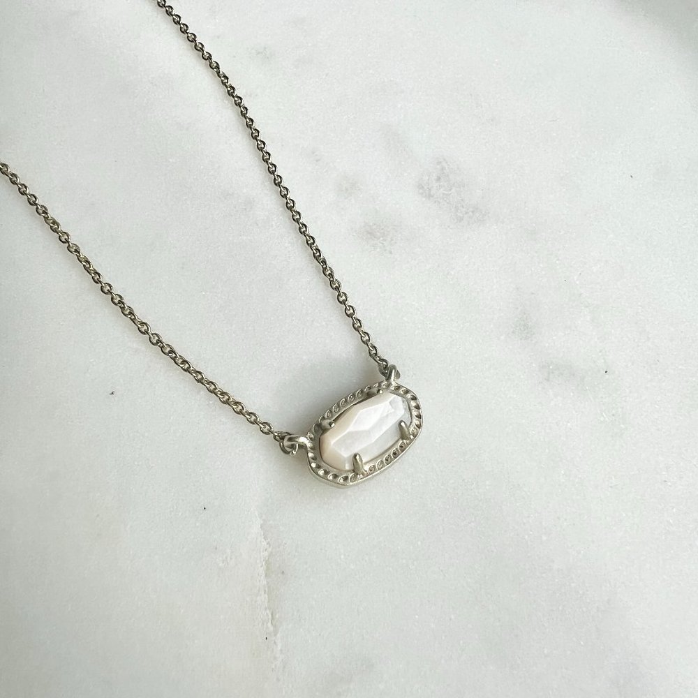 Kendra Scott Elisa Gold Pendant Necklace White Opal Stone